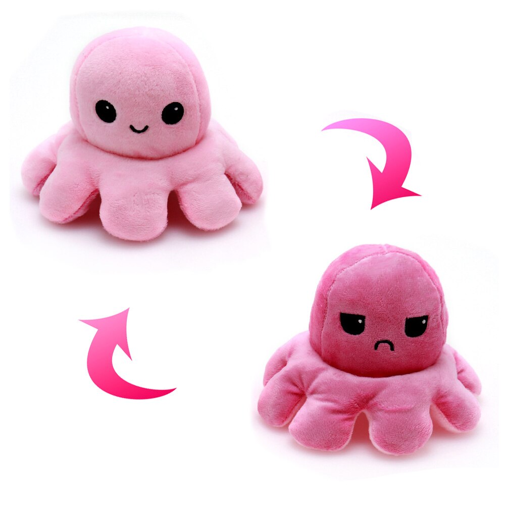 12 Colors Plush Toys Double-sided Flip Doll Soft Stuffed Animals Toys Christmas Home Decoration pulpo: 07