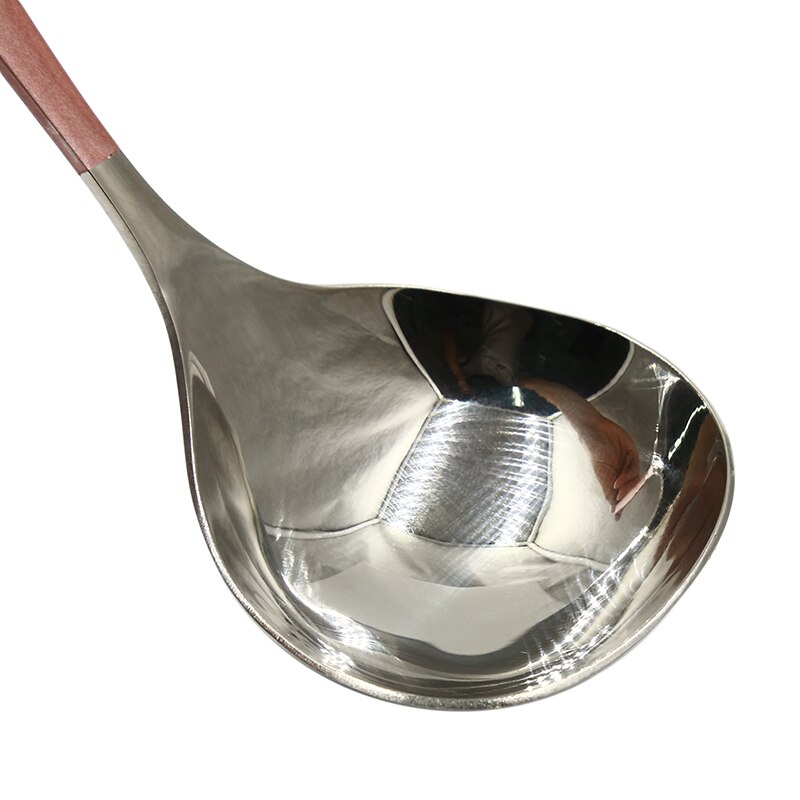 Cucharón de mango largo de acero inoxidable grueso, 1 Uds., cucharón grande, útil para cocina, utensilio, cuchara para sopa