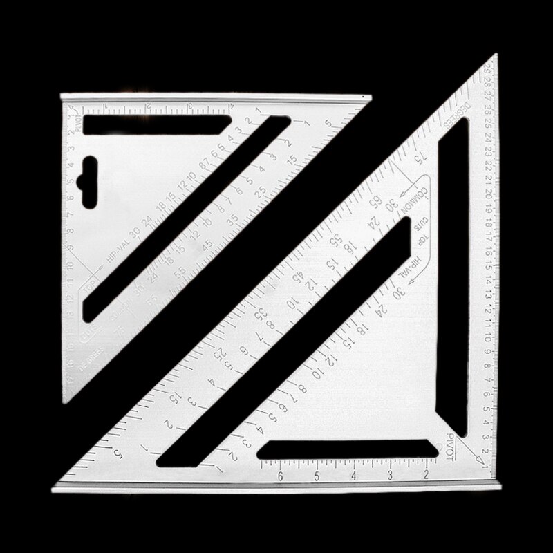 18/30cm Square Triangle Ruler Aluminum Alloy Triangle Angle Ruler Protractor Woodworking Measurement Tool Square Layout Gauge