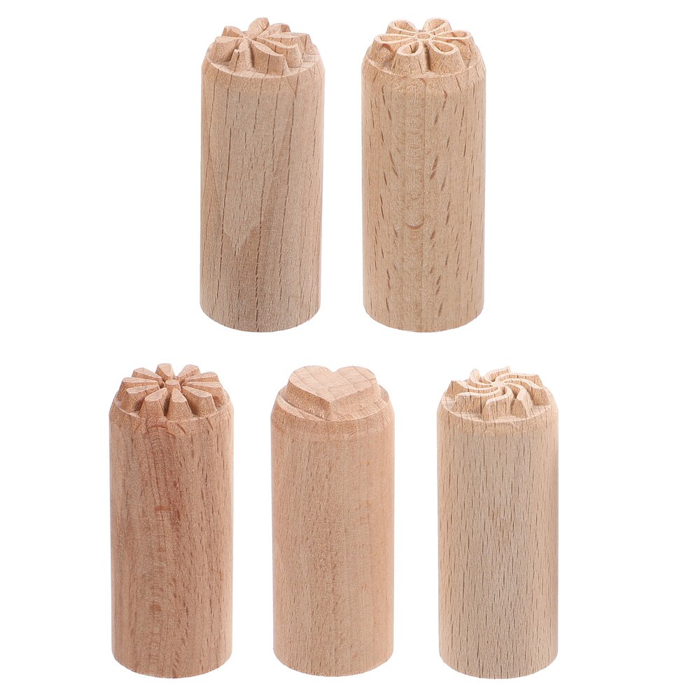 Wooden Clay Pottery Stamp Pottery Tool Wood Block Stamp Clay Decorative Stamp: As Shown 5pcs