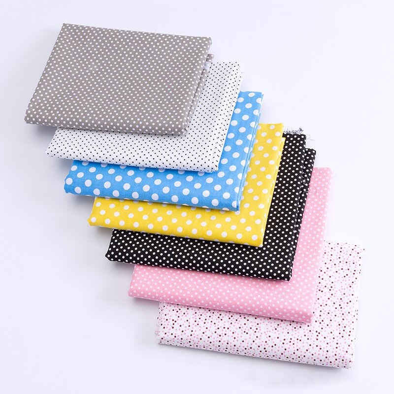 7 Pieces/Set Sewing Supplies Flower Pattern Household Cotton Multi Purpose DIY Handmade Accessories Patchwork Cloth Nice: 33 colorful dot