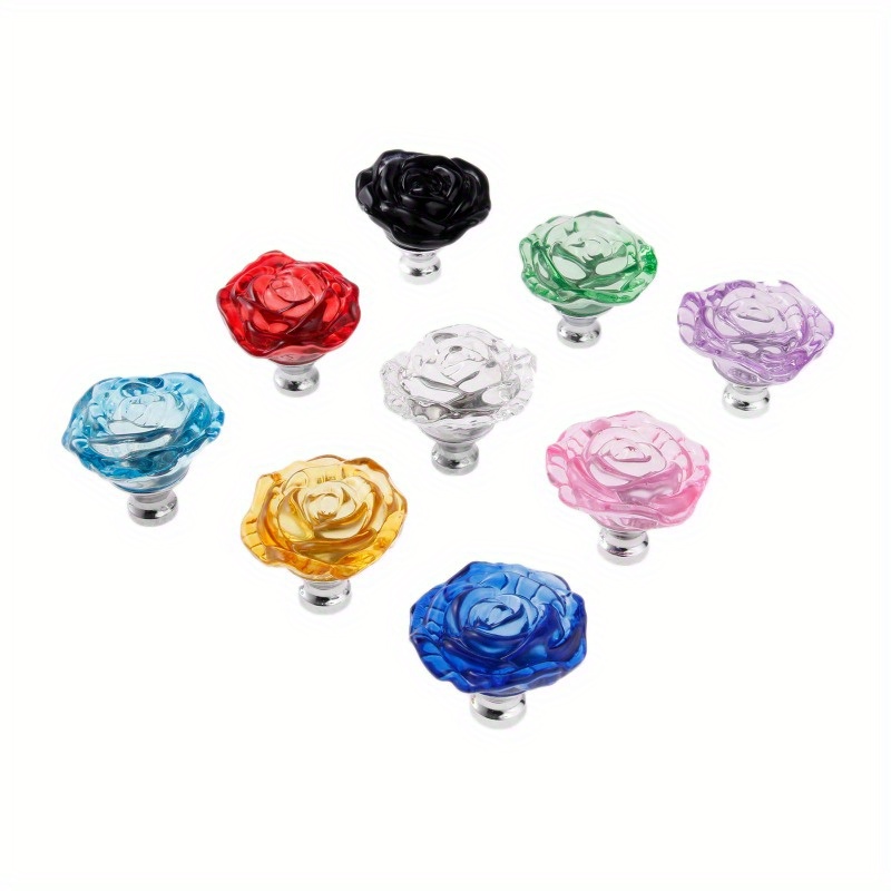 1pc 50mm krystallrose glass klare knotter til møbler, kjøkken, skuffer, skap, kommode, skaphåndtak, møbelbeslag
