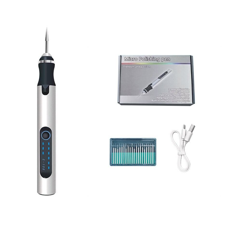 Mini Draadloze Boor Elektrische Carving Pen Voor Slijpen Polijsten Variabele Snelheid Usb Cordless Boor Rotary Gereedschap Kit Graveur Pen: Default Title