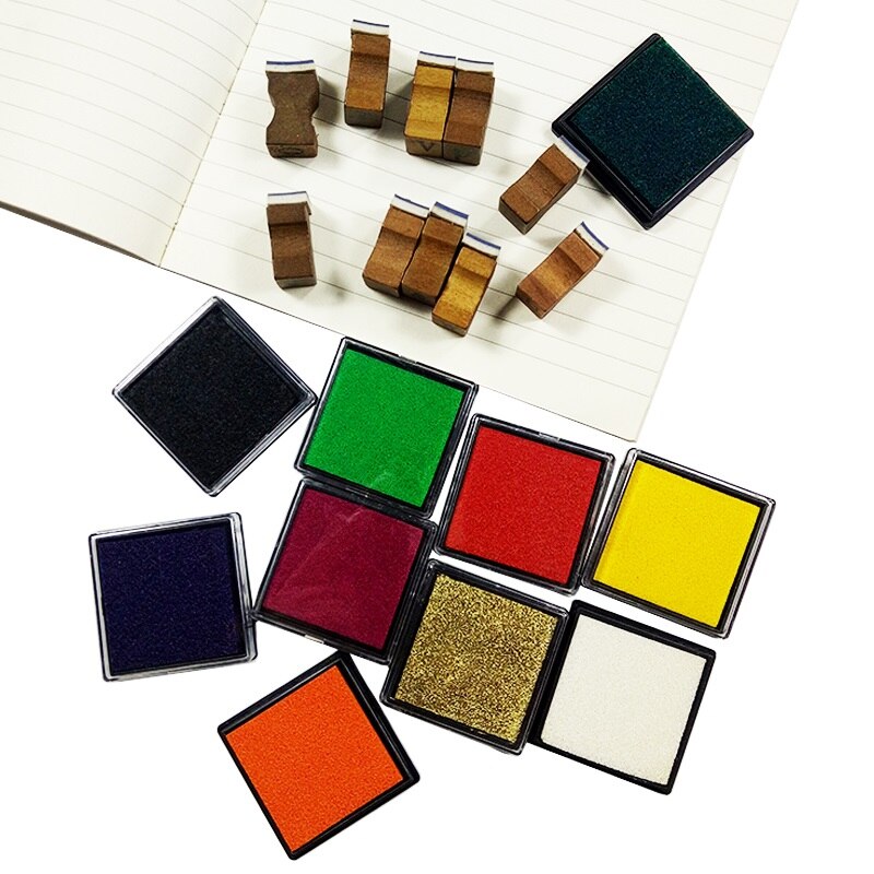50 Stks/partij Mini Stempel Stempelkussen Kleur Inkt Pad Stempelkussen Voor Diy Stempelen Werk Vingerafdruk Stempelkussen