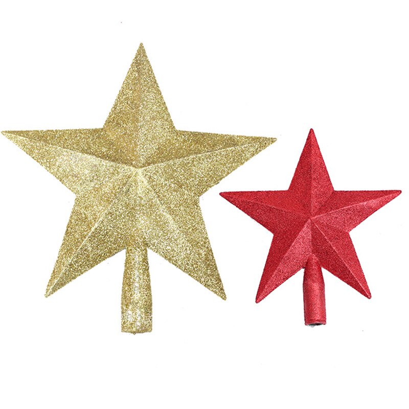 10/15/20cm juledekorationer juletræ top stjerne fem-peget stjerne vedhæng ornament til juletræ topper forsyninger