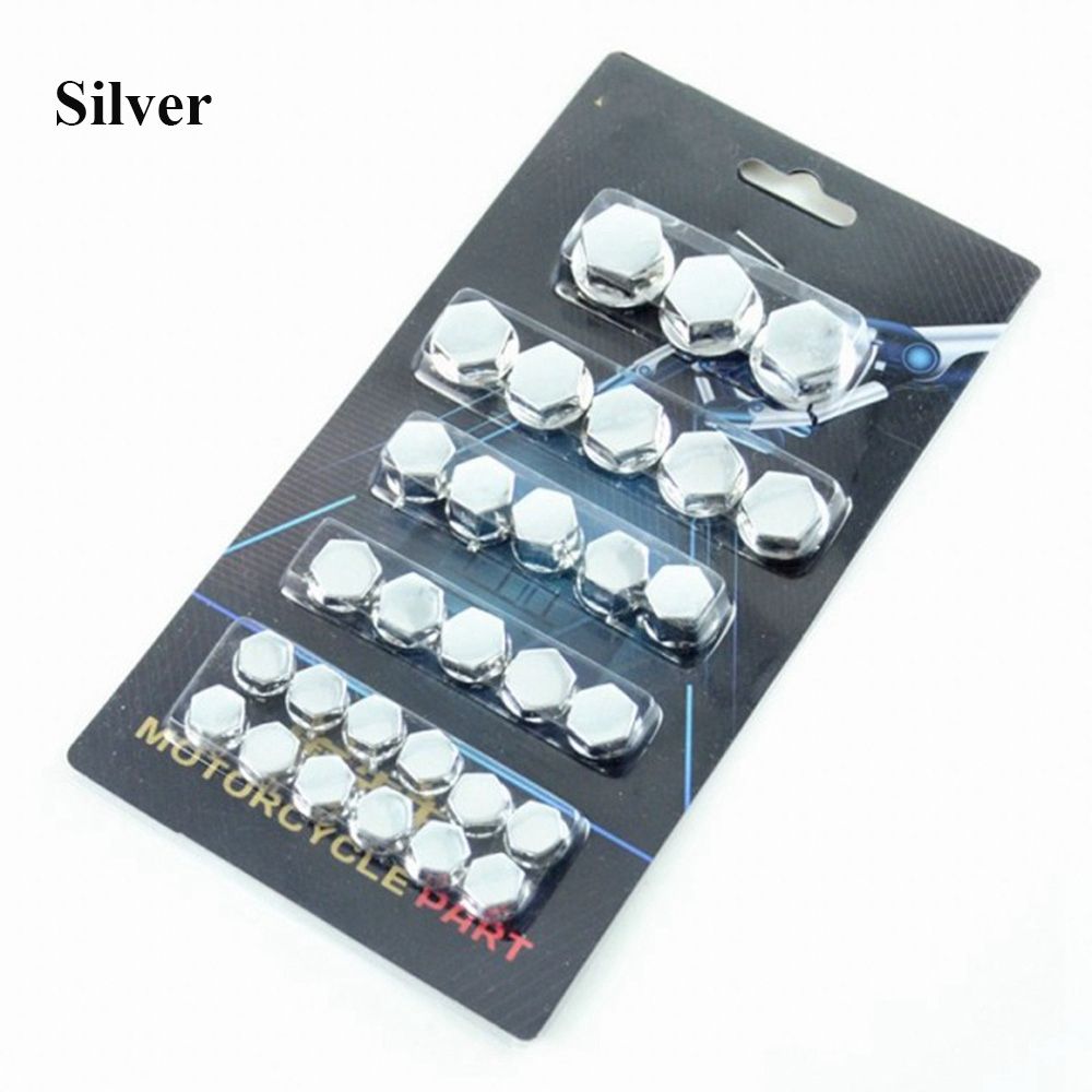 Scooters Accessoires 1.4/1.2/1/0.8Cm Gekleurde Moer Cover Motorfiets Modificatie Onderdelen Elektrische Auto Moer Schroef Cap Covers: Silver