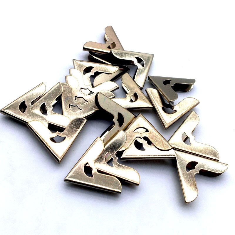 Esquinas de Metal dorado para álbumes de fotos, menús y carpetas, decoración de álbumes de recortes, SC309, 20x20x4mm, 100 unids/lote