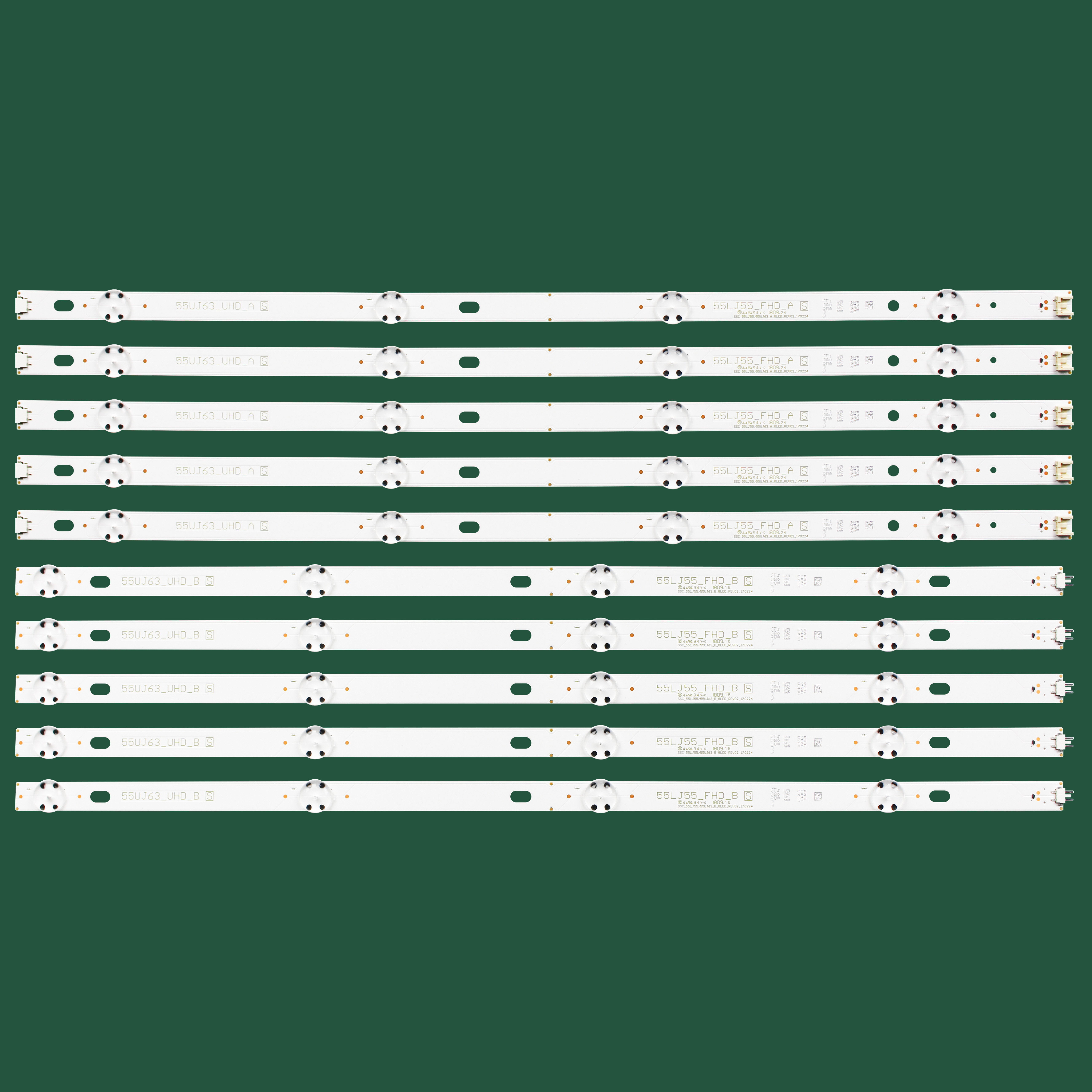 Led-hintergrundbeleuchtungsstreifen für  lg 55 uj 639v 55 uj 635t 55 uj 6350 55 uj 634t 55 uj 633t 55 uj 632t nc550 dgg-abfx 1 nc550 dgg-aafx 2 nc550 due-aafx 2