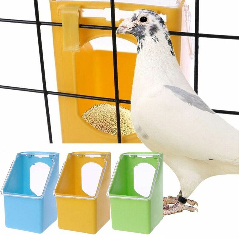 Vogel Feeder Doos Effen Kleur Anti Splash Voerbak Kooi Vogels Papegaai Duif Budgie Water Drinken Feeding Plastic Apparatuur