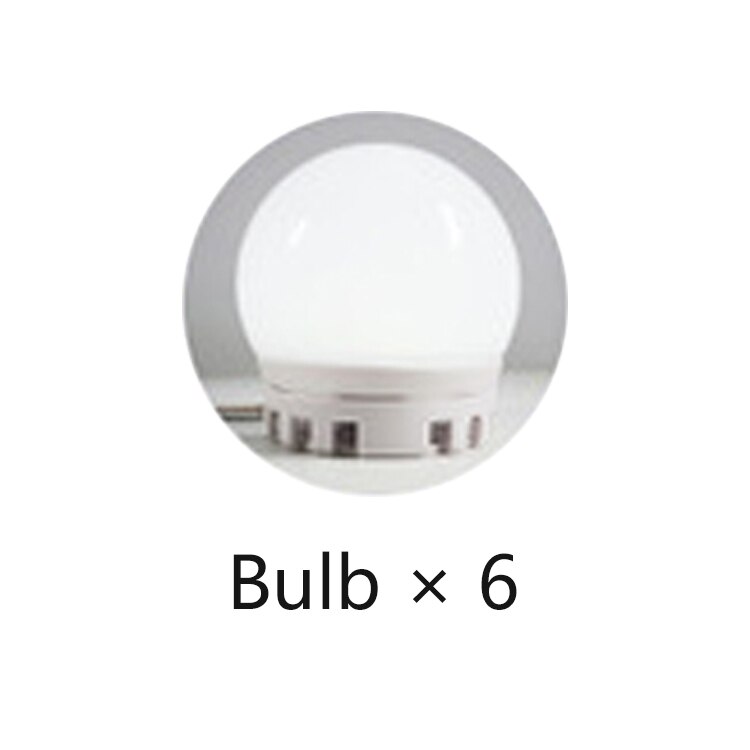 Led Vanity Makeup Mirror Light 360 Degree Rotation Hollywood Style Kit for Cosmetic Dressing Table Lighted USB Adjustable Bulbs: 6 bulb