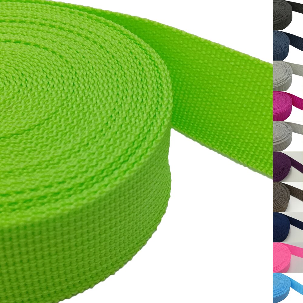 25mm Webbing 10meter long 1&quot; polypropylene for Bag Sewing Belt Webbing Strap dog collar line Strapworks