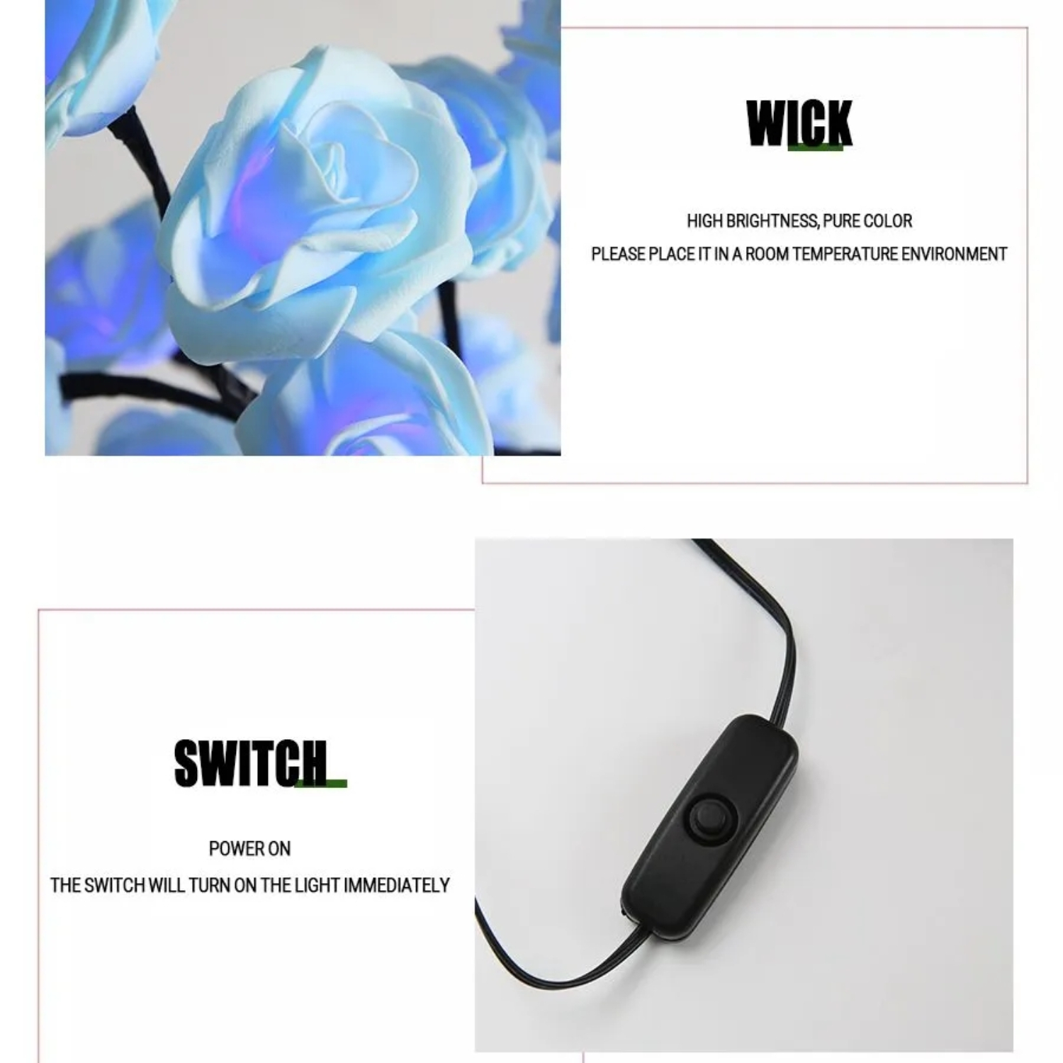 Beautiful, exquisite, and stunning LED Rose Tree Lamp with 24 lights - USB powered flower night light for outdoor events