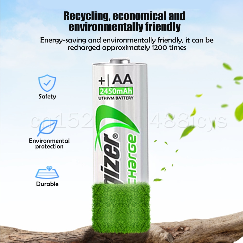 1-2PCS Energizer AA NI-MH Rechargeable Battery For Flashlight Shaver Mouse Camera Toys 1.2V 2450mAh NIMH Pre-charged Bateria