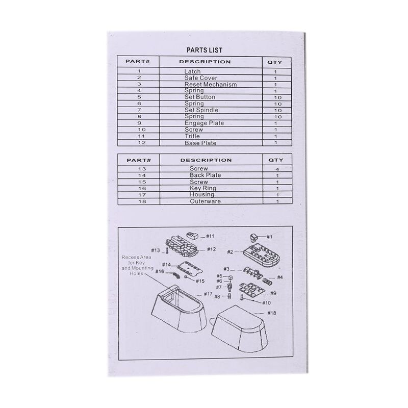 Wall Mount Spare Key Safe Storage Box for Home Family Realtor Waterproof Push Button Code Combination Password Security Case