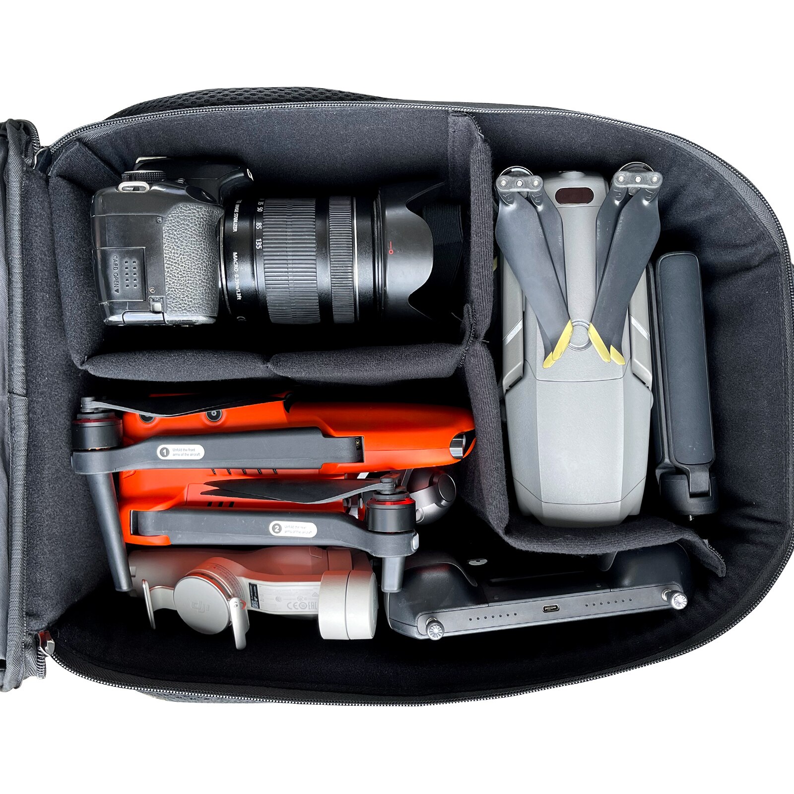 Sunnylife Drohne Rucksack DIY Große Kapazität Reisetasche für DJI FPV Combo Brille V2 Fernbedienung 2 Bewegung Regler