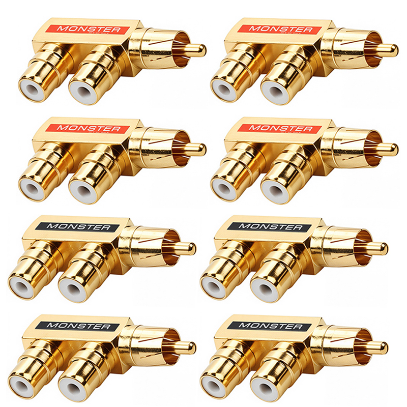 2/4/8Stck vergoldetes Kupfer AV Audio- Splitter Stecker RCA Adapter 1 Stecker auf 2 Buchse: Lavendel