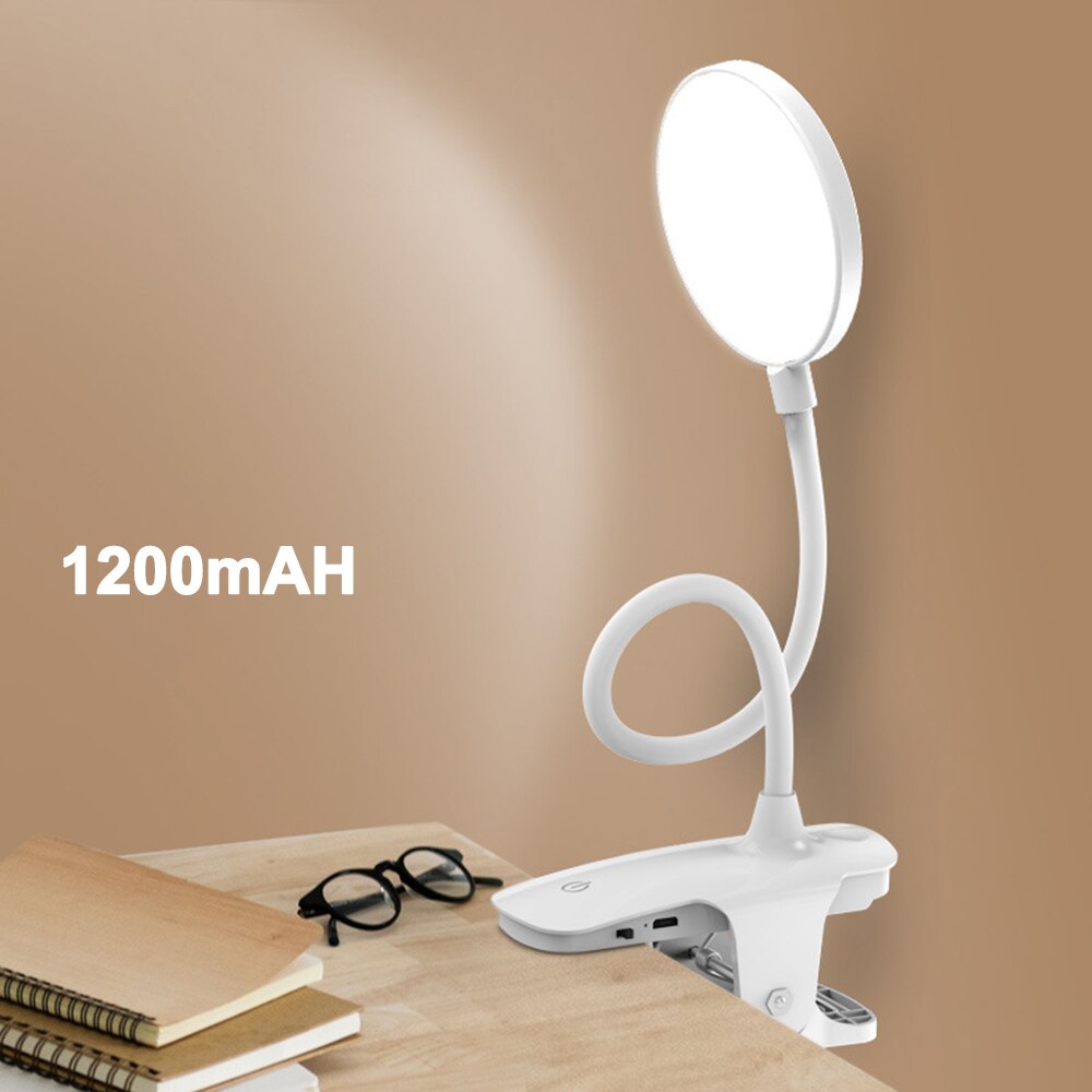 1200mAH/2500mAH LED USB Charging 3 Modes Clip Desk Lamp Eye Protection Reading Study Light USB Charge: Charge style 1