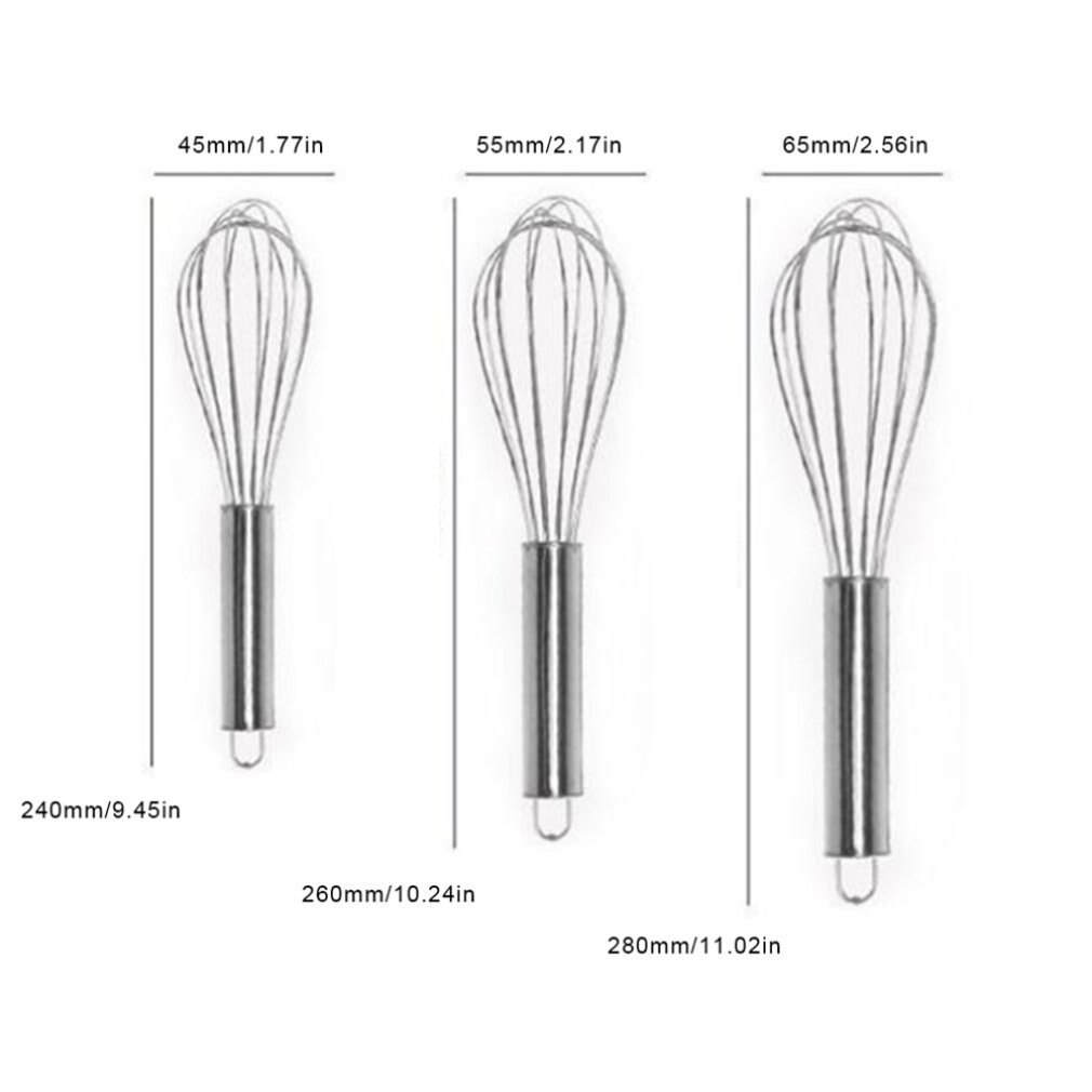 Manual Eggbeater Stainless Steel Anti-Slip Hand Holding Blender Baking Tools Cream egg whisk hand blender: 3pcs