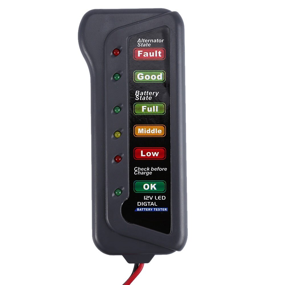 Mini 12v bil batteri tester digital generator tester 6 led lys display bil diagnostisk værktøj auto batteri tester til bil