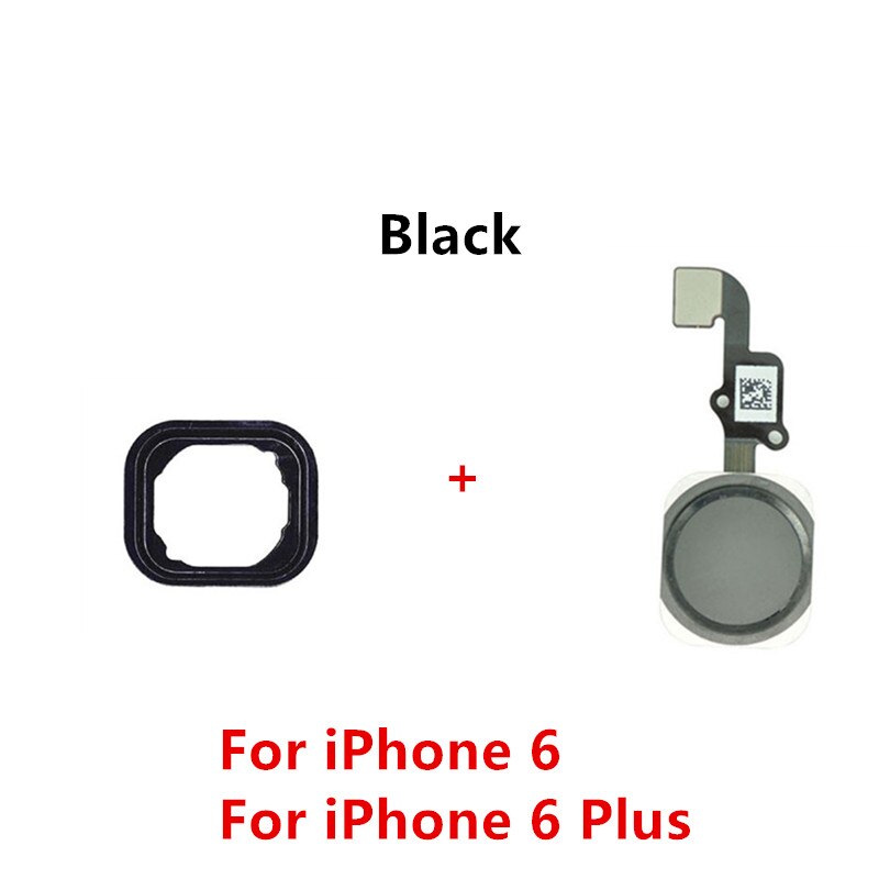 Return Back Home Button Assembly Flex Cable Sticker Menu Sensor Ribbon For iPhone 5s 6s 6 7 8 Plus SE Fingerprint No Touch ID: 6 or 6plus Black