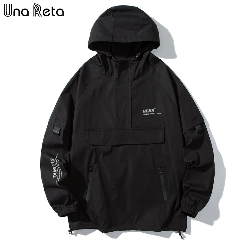 Una Reta Jacket Men Autumn korean Style Men Clothing Tracksuit Coat With Hooded Hip Hop Streetwear Loose Men's Jacket