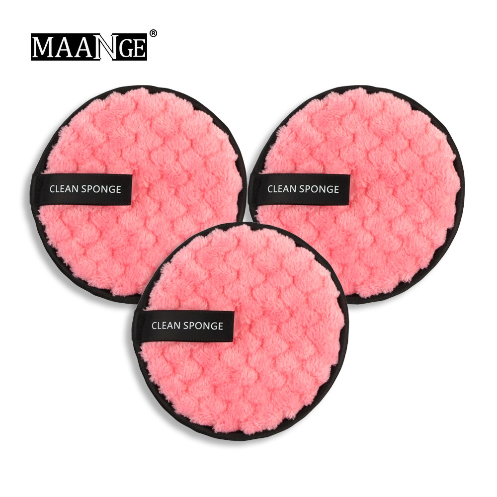 Mikrofaser Tuch Pads Entferner Gesicht Reinigung Handtuch Mehrweg Reinigung machen-hoch Schwamm Doppel Schicht Nagel Kunst Reinigung Wischen Werkzeuge: 3Stck-Rosa