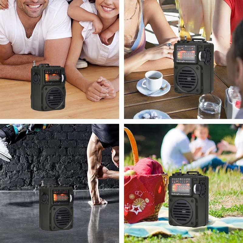 Draagbare Pocket Radio Mini Bluetooth 5.0 Speaker Ondersteuning Opname U Disk Tf Card Hoofdtelefoon Stereo Muziek Speler Met Zaklamp