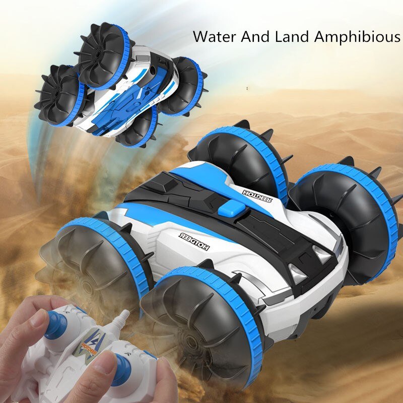 360 rotating rc cars , 2,4g remote control stunt cars, 2 -sided waterproof cars that drive on water and land, amphibious electric rc toys