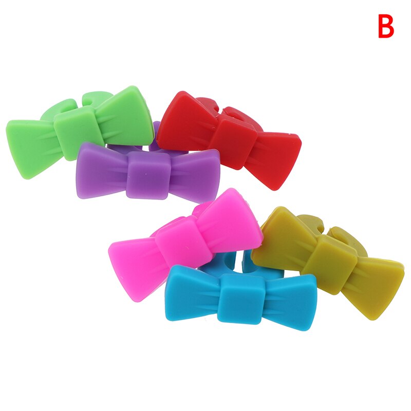 6 Stuks Siliconen Wijnglas Marker Strik Drink Bedels Label Mark Glas Identificatie Perfect Voor Partijen
