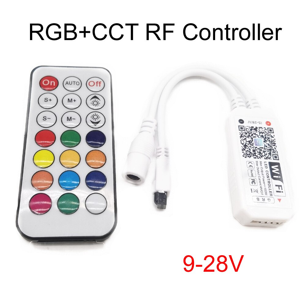 DC5V 12V 24V RGB Led Wifi Controller RGBW RGBWW Bluetooth WiFi LED controller For 5050 2835 WS2811 WS2812B led strip Magic Home: 21Key RF RGBCCT Wifi