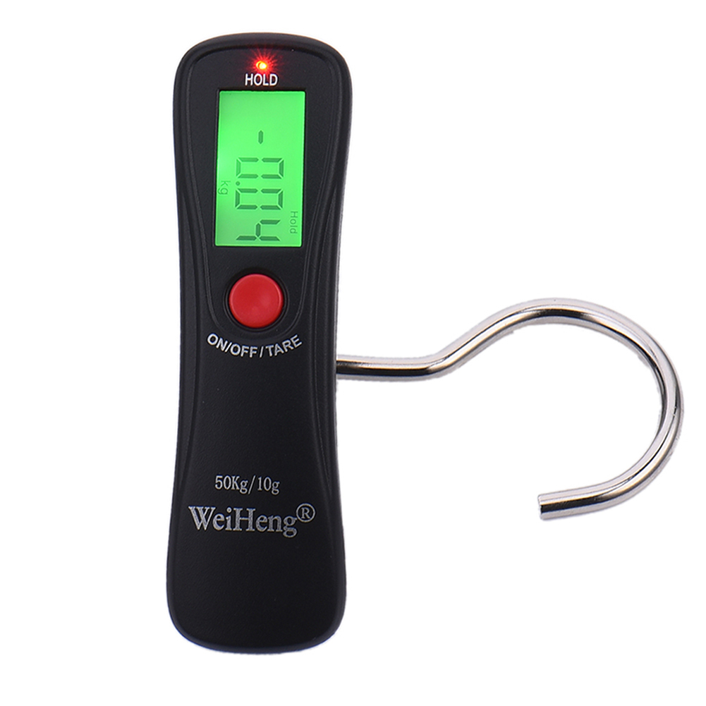 Useful Portable 50Kg LCD Display Digital Hanging Scales Electronic Weight Fishing Hook Scale Black Kitchen Scales: A