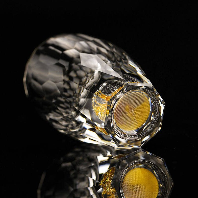 Shot Glasses For Vodka Glass Crystal Glass Gold Foil Home Wine Set Double Glass Wine Cup For Japan Style Home Bar Liquor Cups