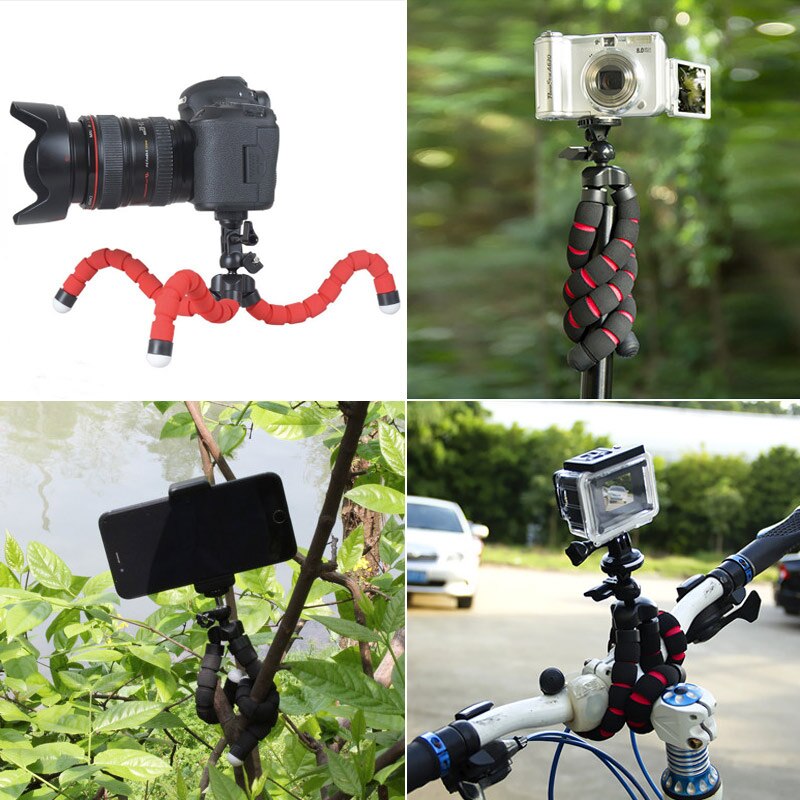 Mini trípode Flexible cabeza de esponja trípodes de pulpo Lámpara USB para teléfono trípode Universal Flexible soporte de coche accesorio de cámara
