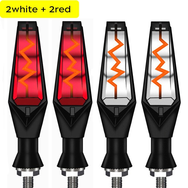 Led Richtingaanwijzer Voor Motorcycle Amber Richtingaanwijzers Gebouwd Flasher Relais Knipperende Led Indicatoren Lamp Dubbelzijdig Blinker: 2white 2red