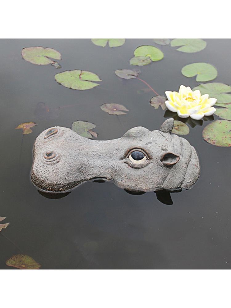 Cabeza flotante de hipopótamo, señuelo de agua, simulación realista, decoración de estanque de hipopótamo
