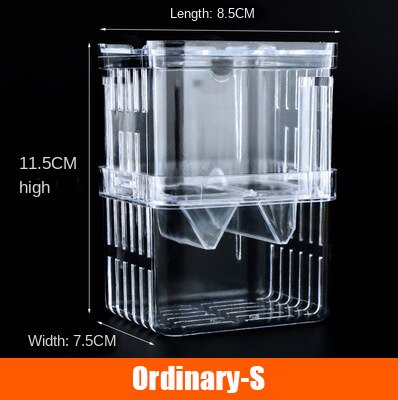 Double-layer aquarium isolation box acrylic malachite hatching box ornamental fish fighting fish breeding box: Ordinary-S