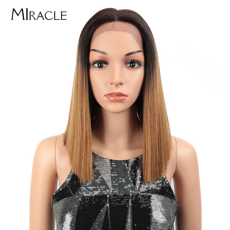 Bob Wig Synthetic Wig Short BOB 14 inches Synthetic Lace Wig Ombre Blonde Cosplay Wigs For Black Women Miracle Wig: TTPG4-30EII-26B