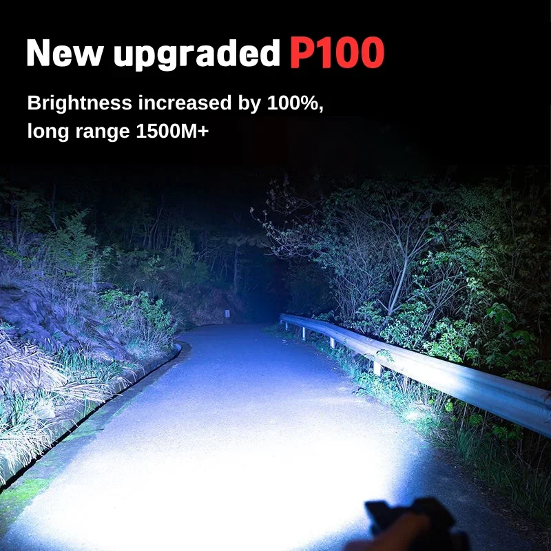 Suuritehoinen led-taskulamppu ladattava erittäin kirkas valonheitin vedenpitävä käsilyhty ulkokäyttöön kannettava työvalo kevyt