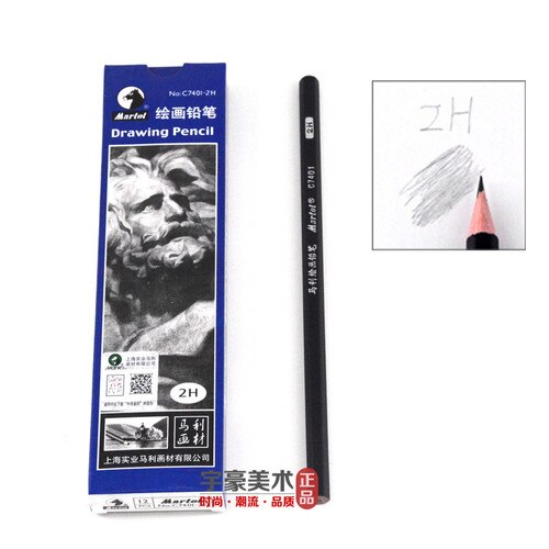 12 PCS Maries Schets Potlood 2B 4B 6B 8B 10B 14B Schilderij Tekening Potlood Creatieve Potloden: 2H