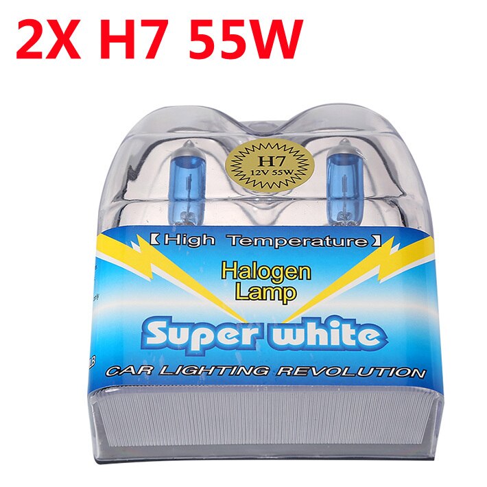 2pcs h7 55w 12v halogen bulb super xenon white fog light h7 halogen white bulb 12v 55w lamp xenon dc12v Light