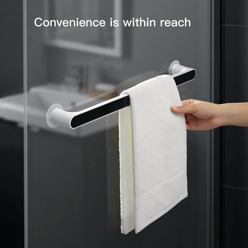 Monteret håndklædestang badeværelse arrangør rulleholder hængekrog selvklæbende håndklædeholder opbevaring hylde badeværelse håndklædeholder