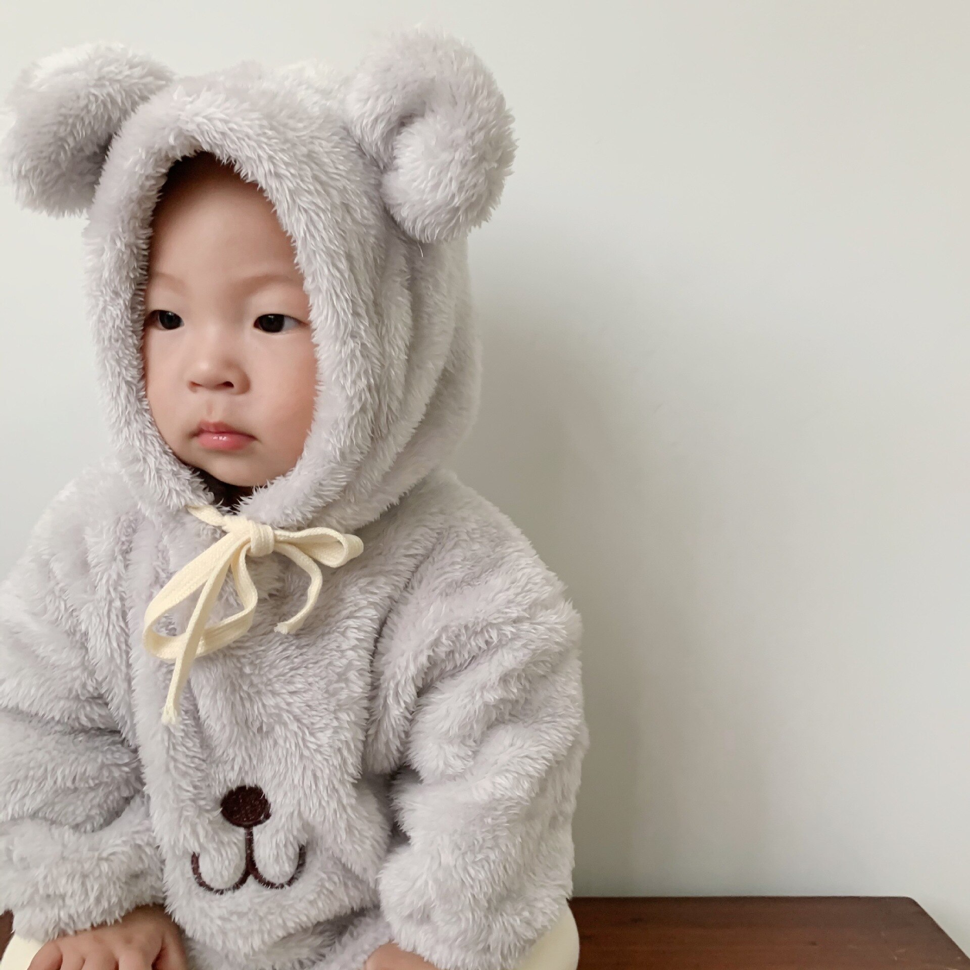 Babybody efterår vinter lammeuld spædbarn baby drenge piger tegneserie bjørnetøj tyk varm spædbørn jumpsuit baby kostumer
