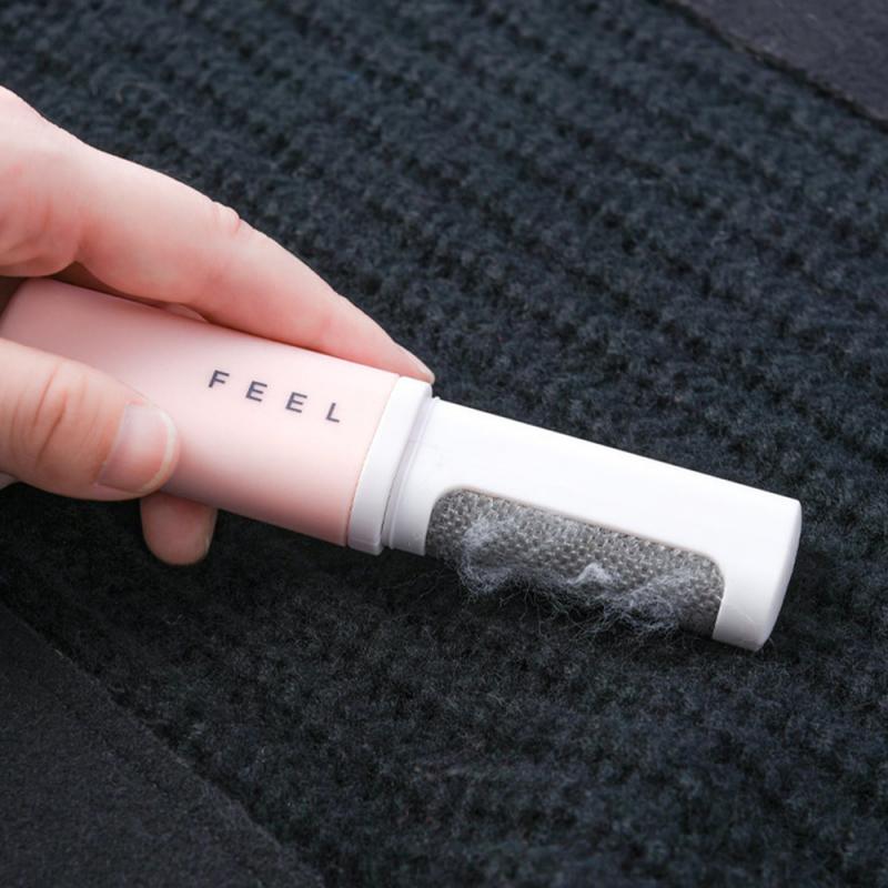 1pcs double head portable sticky hair device multifunctional clothes depilation brush carry sticky hair device with you