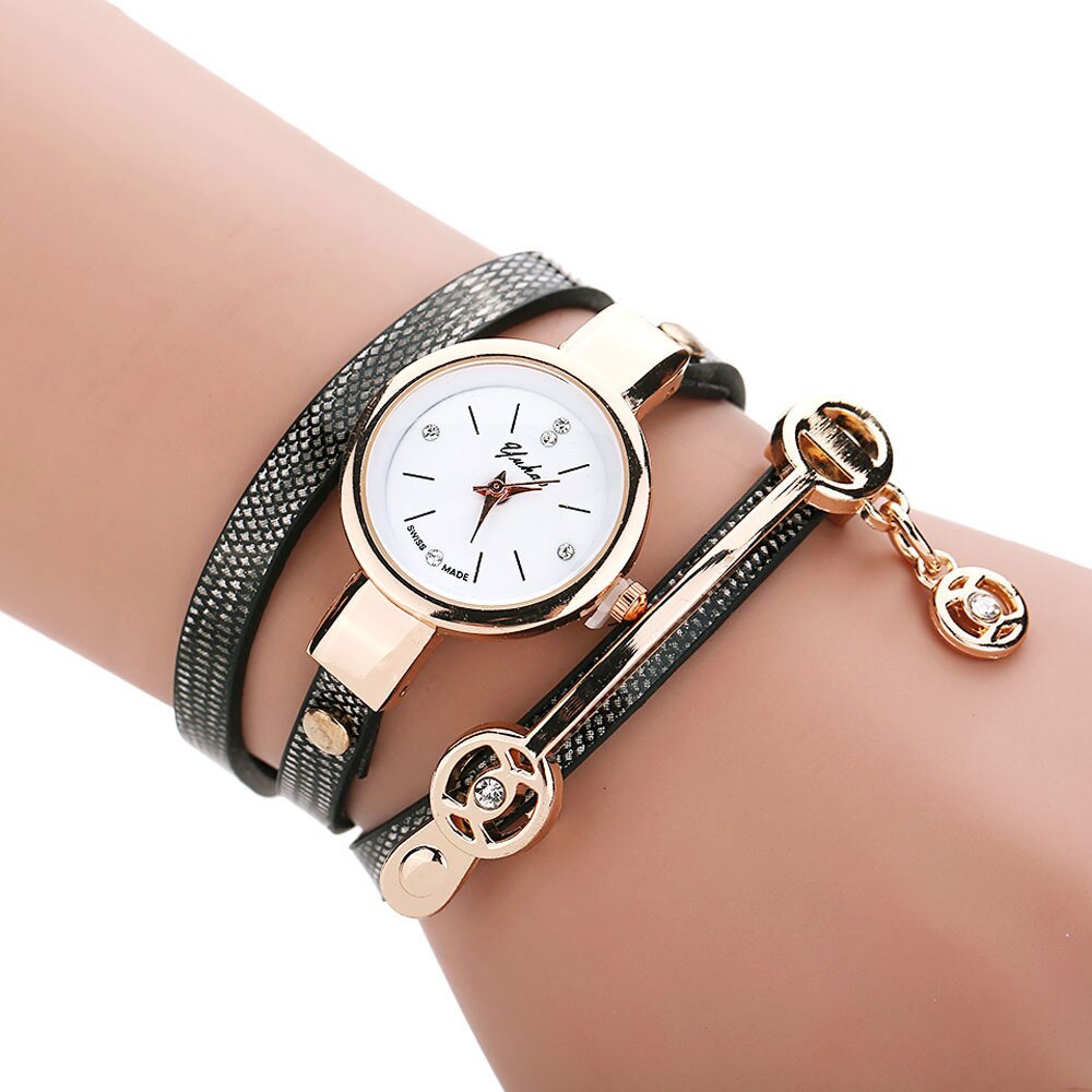 Vrouwen Horloges Casual Armband Horloge Vrouwen Relogio Lederen Rhinestone Analoge Quartz Horloge Klok Vrouwelijke Montre Femme: Navy