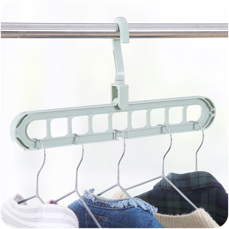 Cintres magiques multi-ports pour le séchage des vêtements, 1 pièce, support en plastique multifonction T1: green