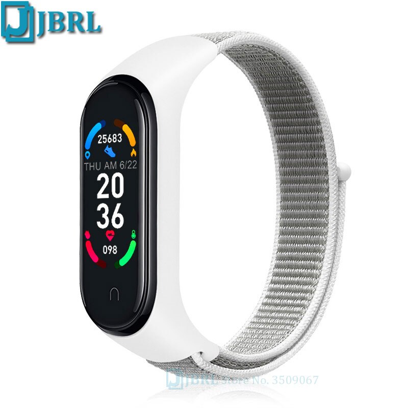 Nylon Kids Smart Band Children Heart Rate Sleep Smart Bracelet Fitness Tracker Wristband Sports For Android IOS Wrist Band 10-18: white