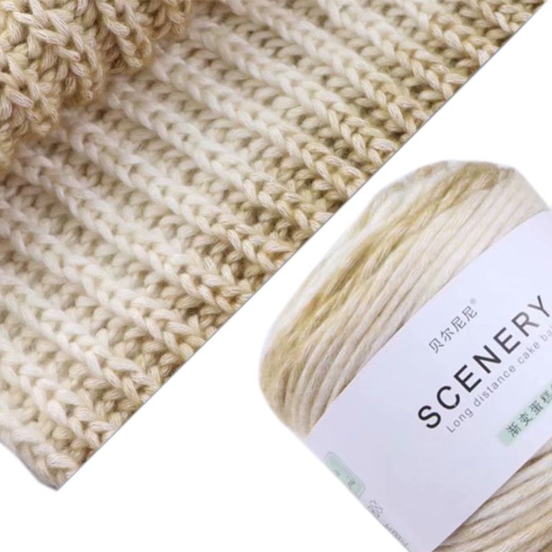 100g Hand Knitting Cake Yarn Gradient Ombre Colorful Crochet Woven DIY Thread: 6EE703462-E