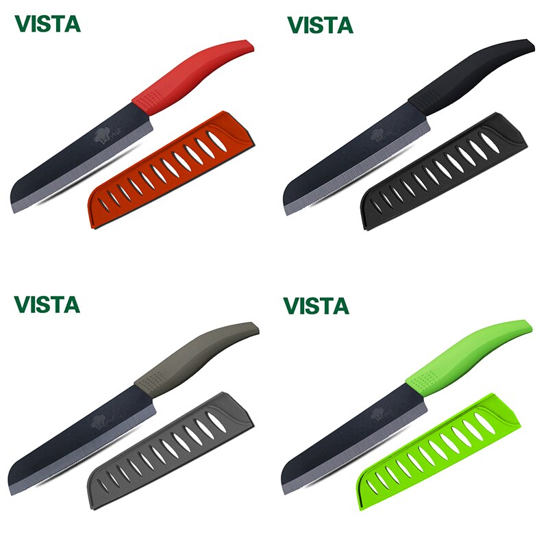Brödkniv servad tårtkniv svart blad 4 färg 6 tum ergonomiskt handtag keramisk brödkniv matlagningsredskap kökskniv