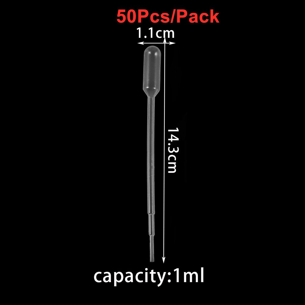 20-200Pcs 0.2-3ML Plastic Disposable Pipettes Squeeze Transfer Pipettes Dropper For Silicone Mold UV Epoxy Resin Jewelry Making: 1ml 50pcs