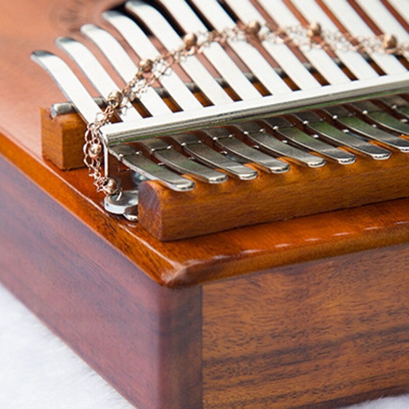 17 touches Kalimba bois pouce Piano doigt avec Vibration trémolo chaîne gland décor